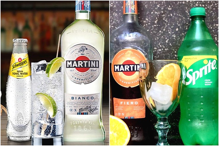 мартини, разбавленный Schweppes, Sprite или любым тоником