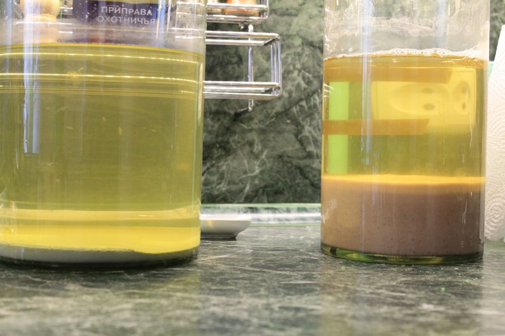 Выпадение осадка после осветления браги